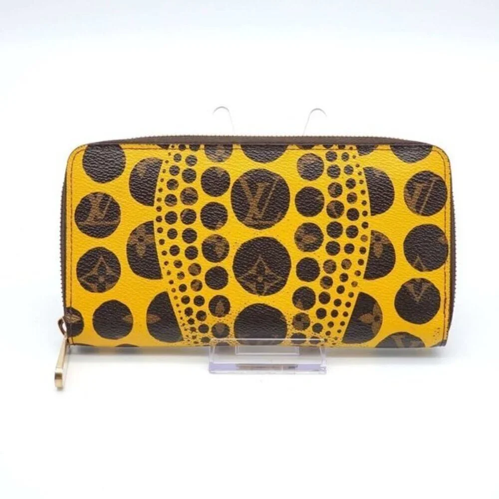 Authentic Louis Vuitton Yayoi Kusama Zippy Wallet Yellow Monogram Dots
